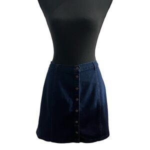 Denim button-up skirt